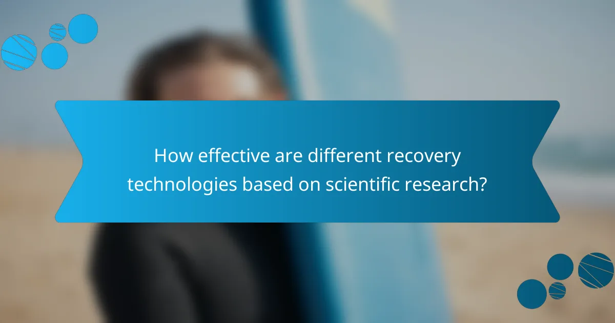How effective are different recovery technologies based on scientific research?