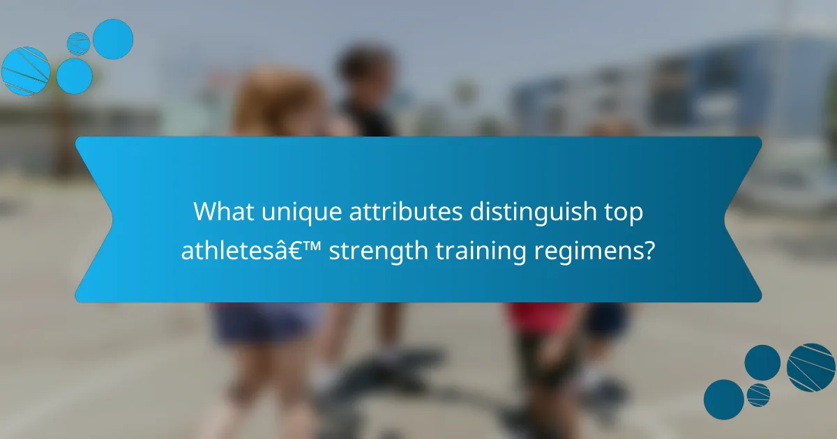 What unique attributes distinguish top athletes’ strength training regimens?