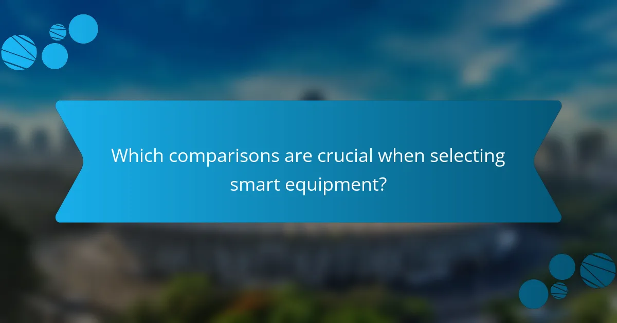 Which comparisons are crucial when selecting smart equipment?