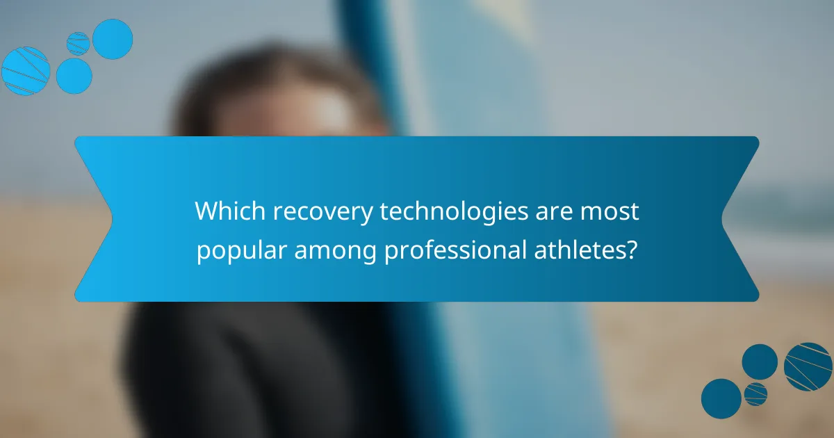 Which recovery technologies are most popular among professional athletes?